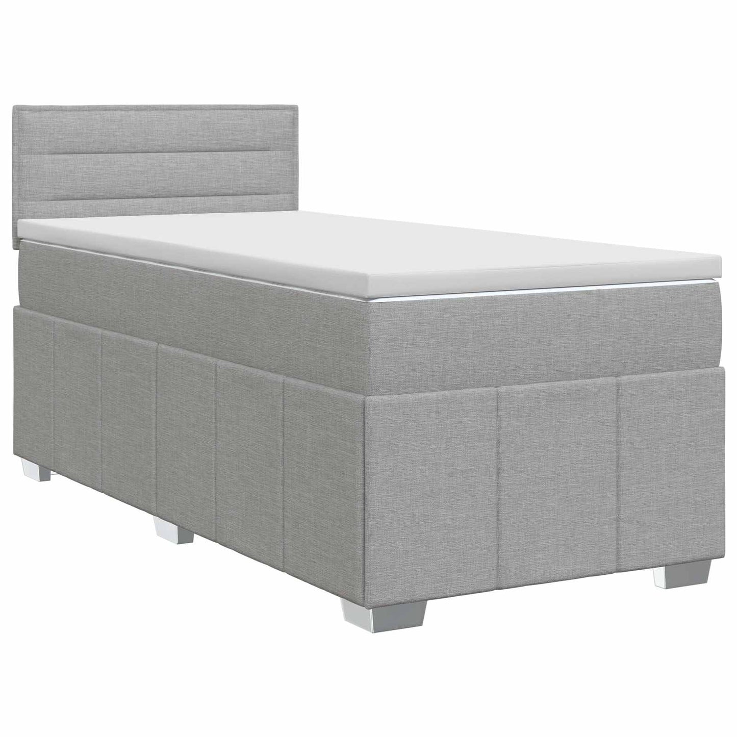 Boxspringbed met matras Lichtgrijs 90 x 200 cm Stof