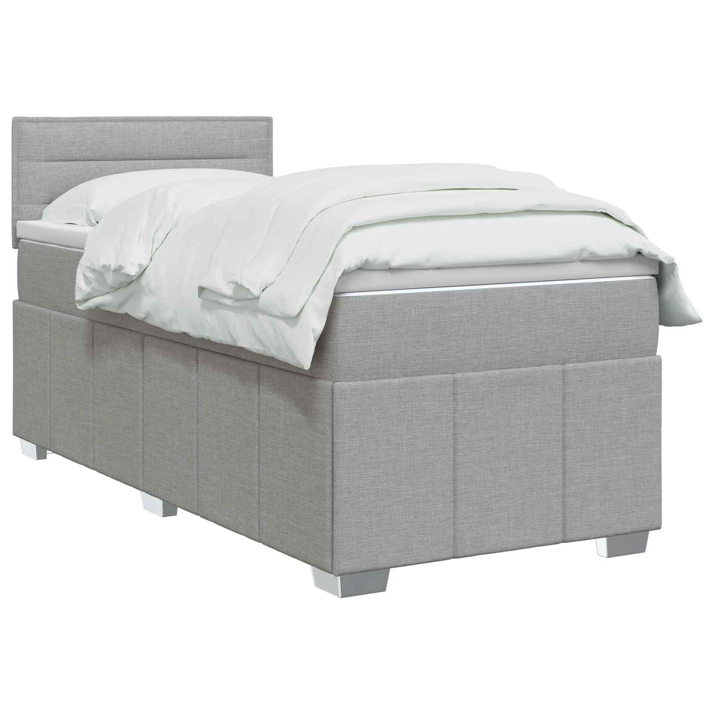 Boxspringbed met matras Lichtgrijs 90 x 200 cm Stof