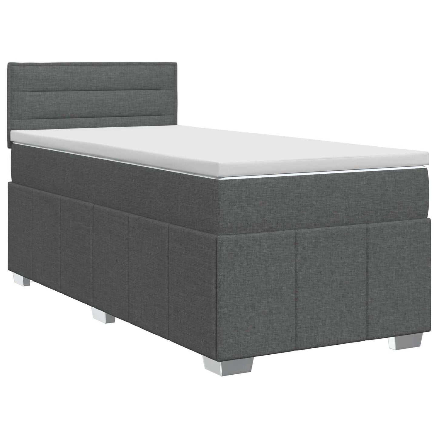 Boxspringbed met matras Donkergrijs 90 x 200 cm Stof
