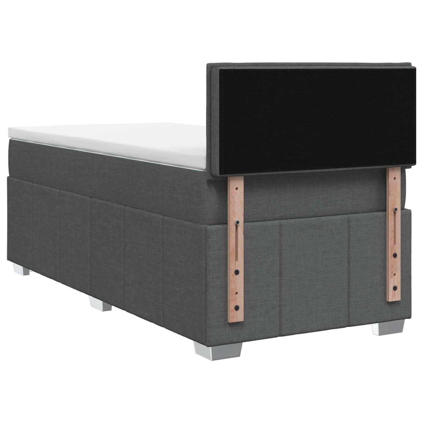 Boxspringbed met matras Donkergrijs 90 x 200 cm Stof