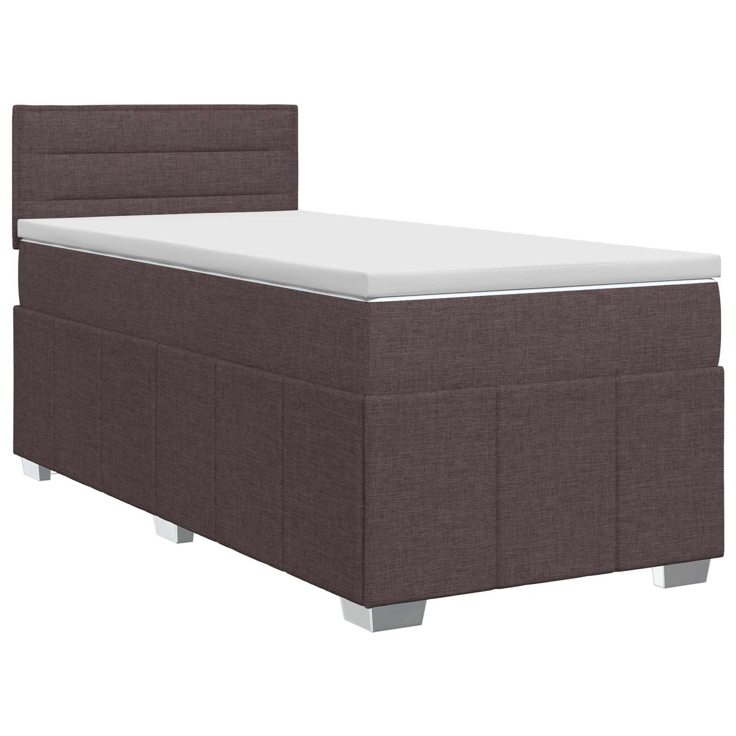 Boxspringbed met matras Donkerbruin 90 x 200 cm Stof