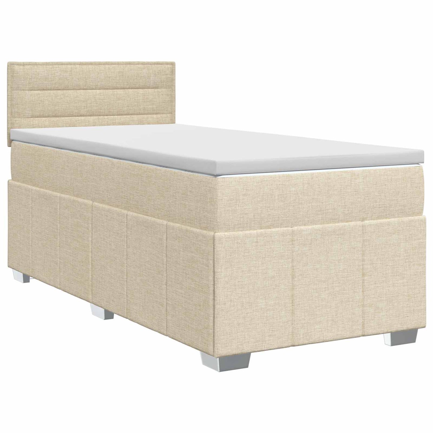 Boxspringbed met matras Crèmekleurig 90 x 200 cm Stof