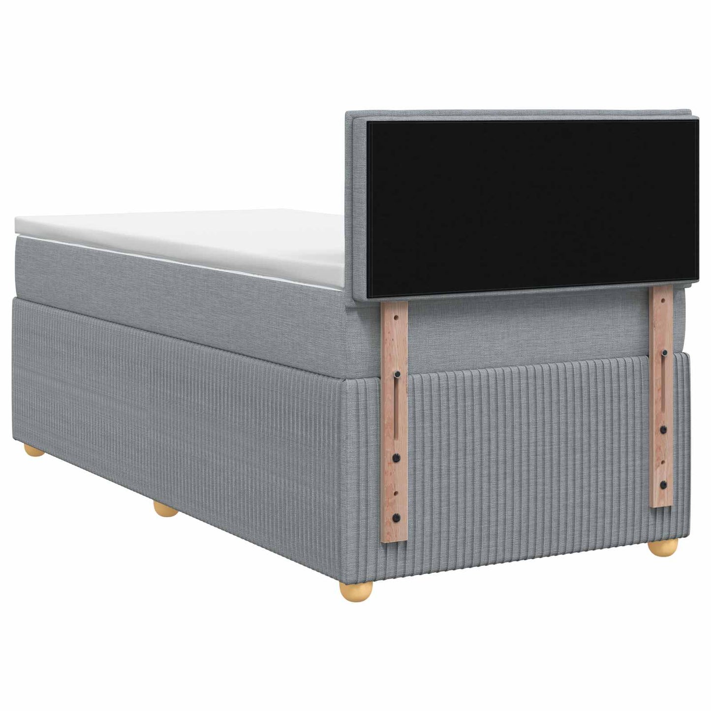 Boxspringbed met matras Lichtgrijs 90 x 200 cm Stof
