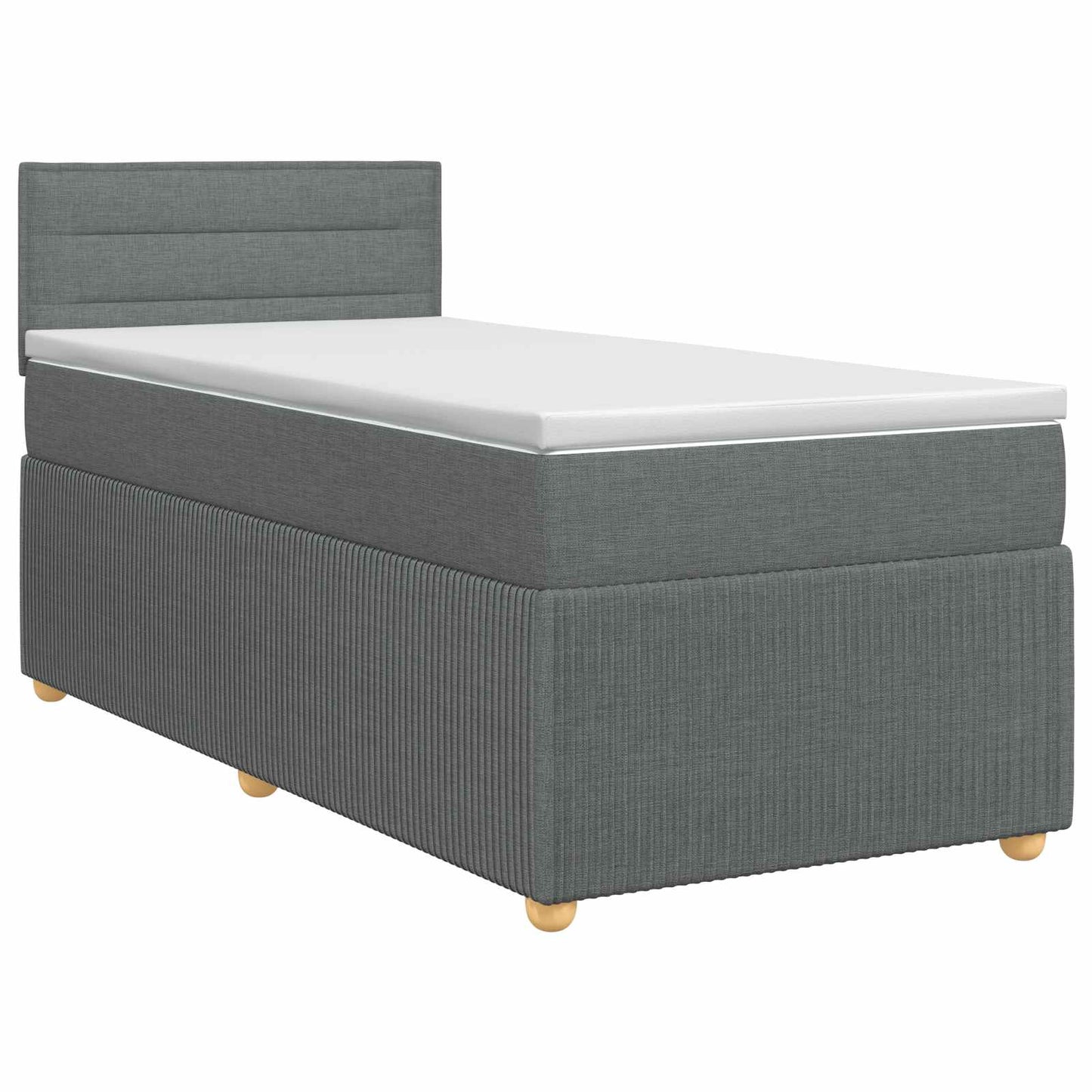 Boxspringbed met matras Donkergrijs 90 x 200 cm Stof