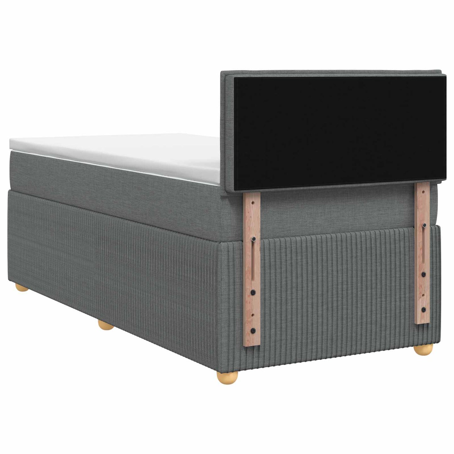 Boxspringbed met matras Donkergrijs 90 x 200 cm Stof