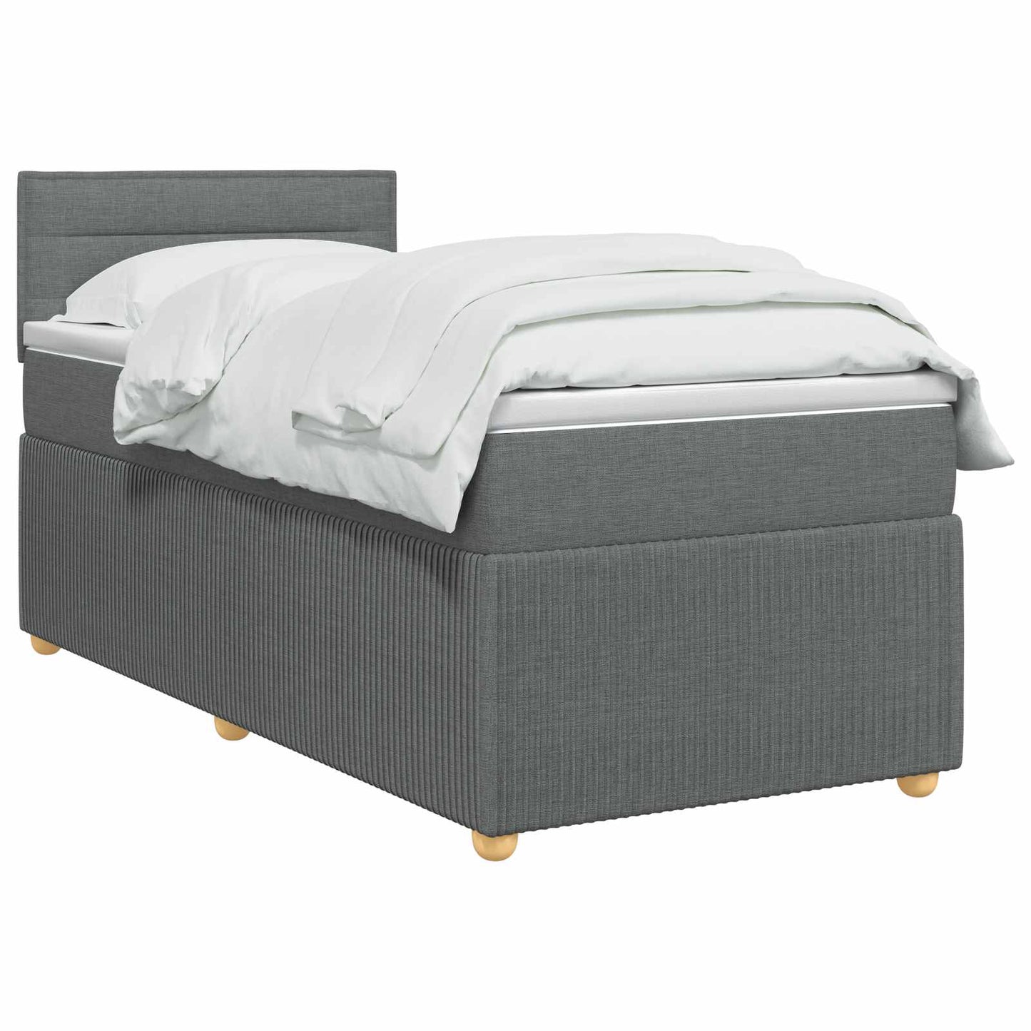 Boxspringbed met matras Donkergrijs 90 x 200 cm Stof