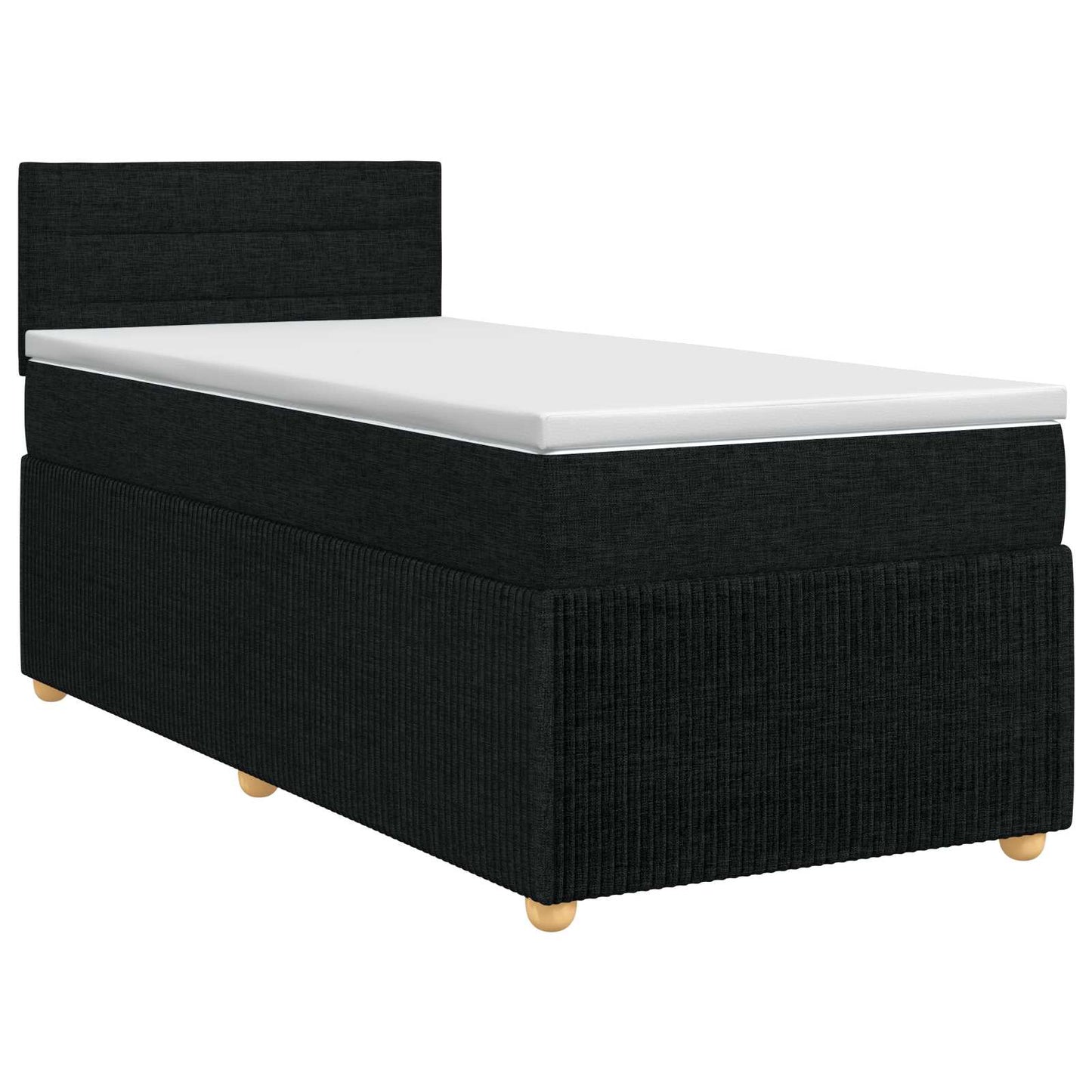Boxspringbed met matras met hoofdeinde Zwart 90 x 200 cm Stof