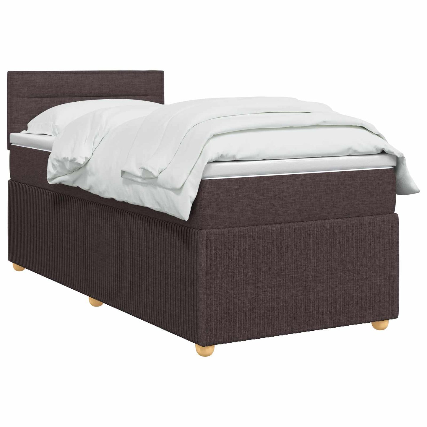 Boxspringbed met matras Donkerbruin 90 x 200 cm Stof
