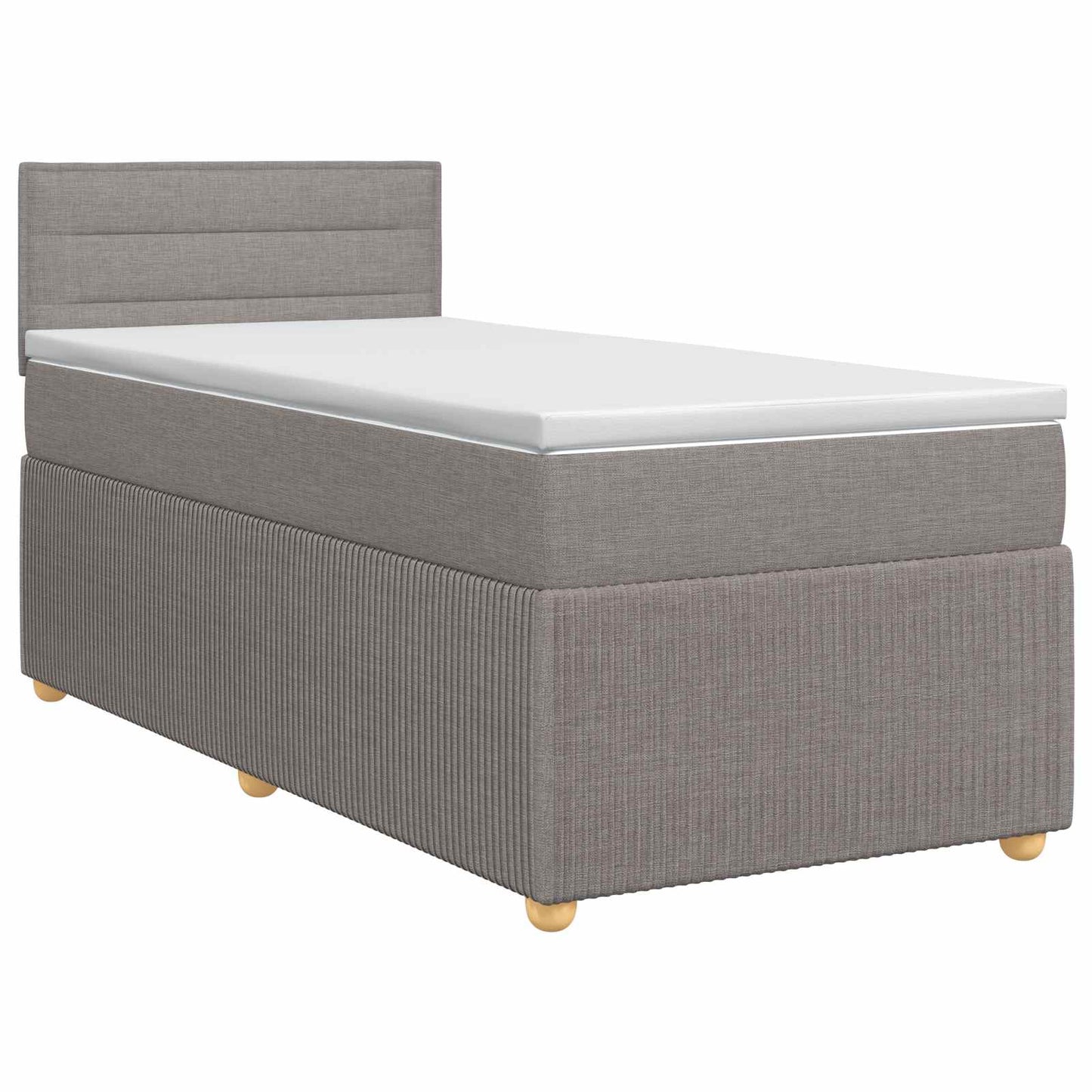 Boxspringbed met matras met hoofdeinde Taupe 90 x 200 cm Stof