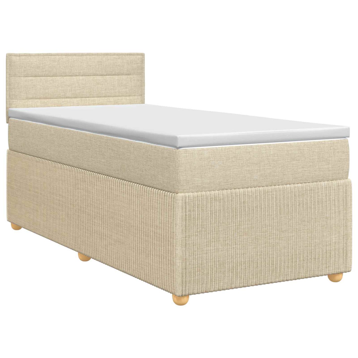 Boxspringbed met matras Crèmekleurig 90 x 200 cm Stof