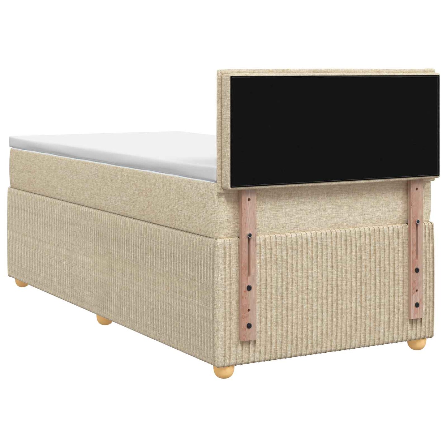Boxspringbed met matras Crèmekleurig 90 x 200 cm Stof