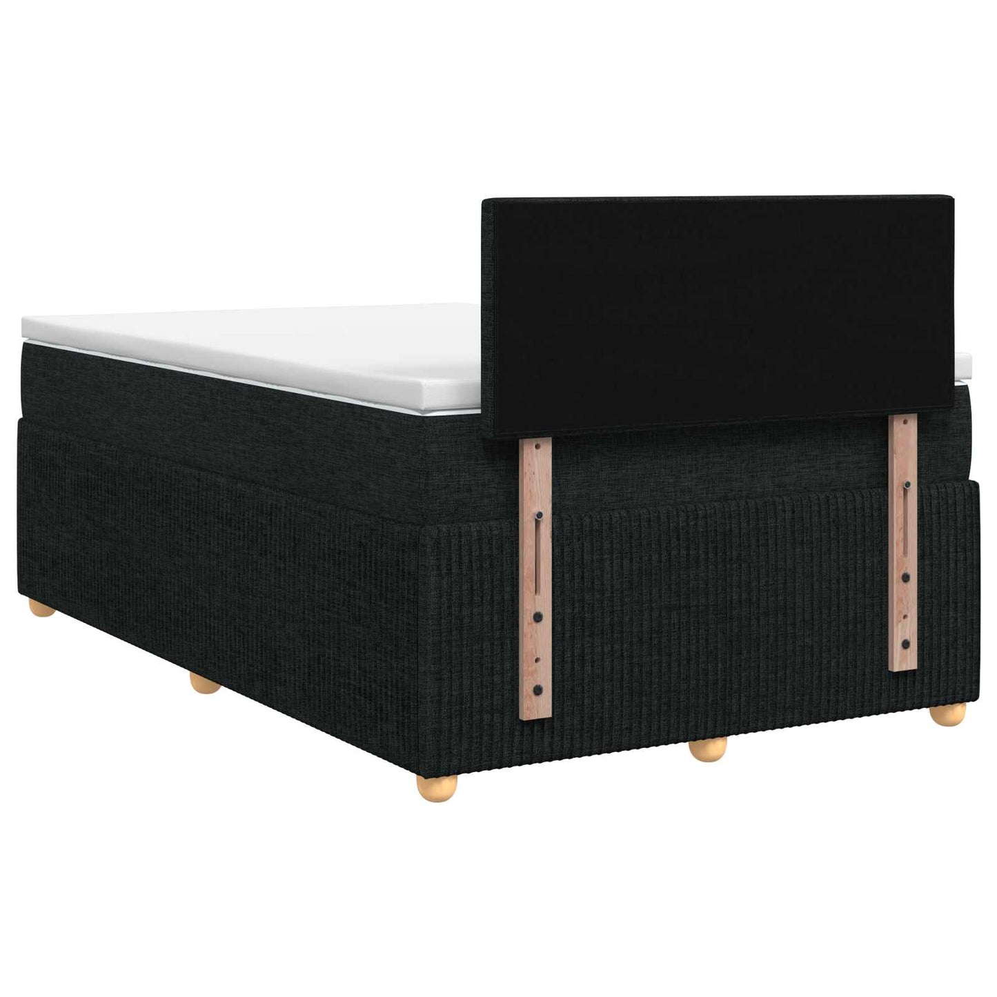 Boxspringbed met matras met hoofdeinde Zwart 120 x 200 cm Stof