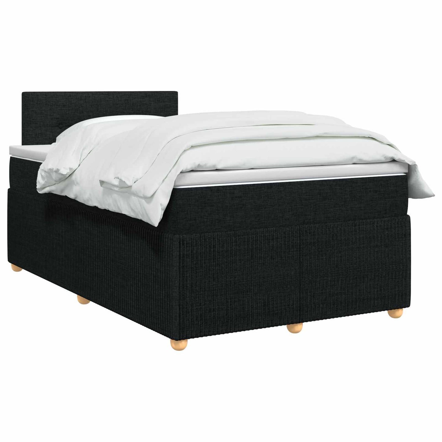 Boxspringbed met matras met hoofdeinde Zwart 120 x 200 cm Stof