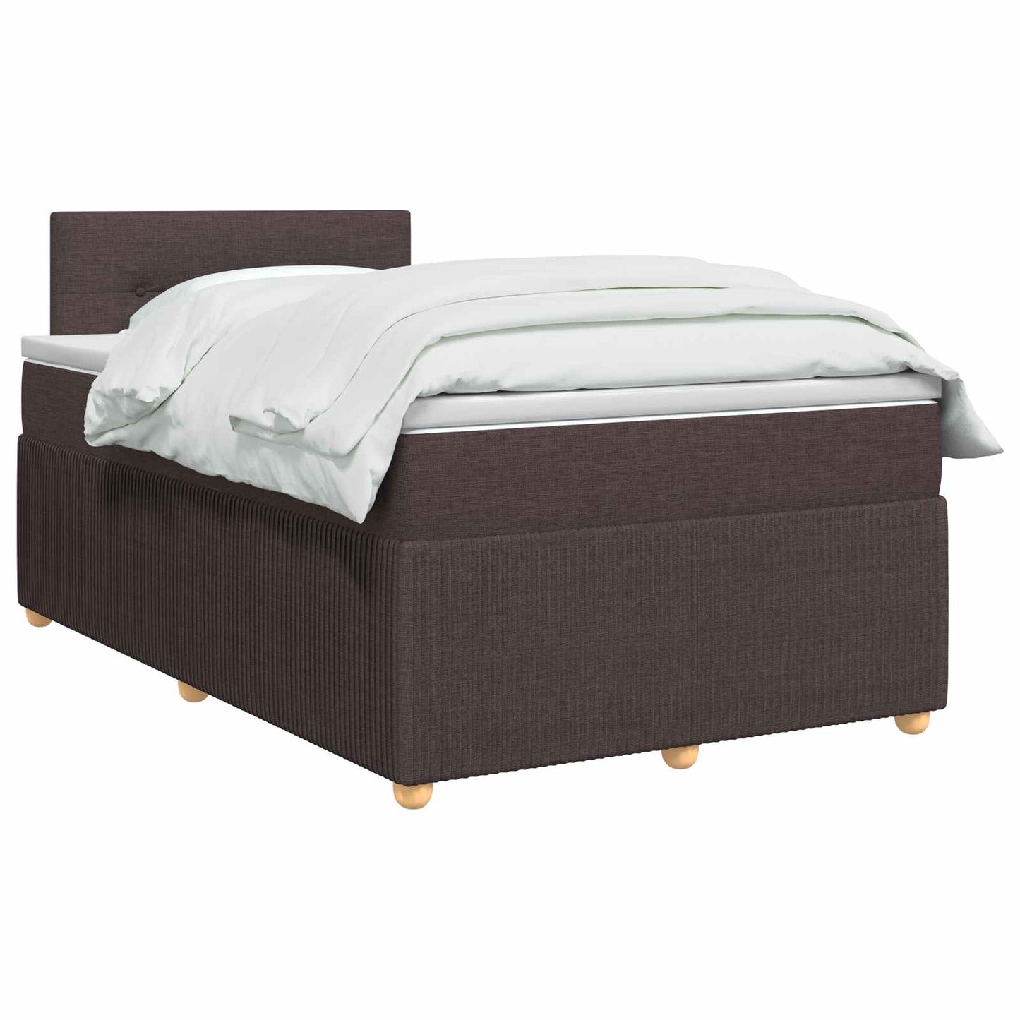 Boxspringbed met matras Donkerbruin 120 x 200 cm Stof