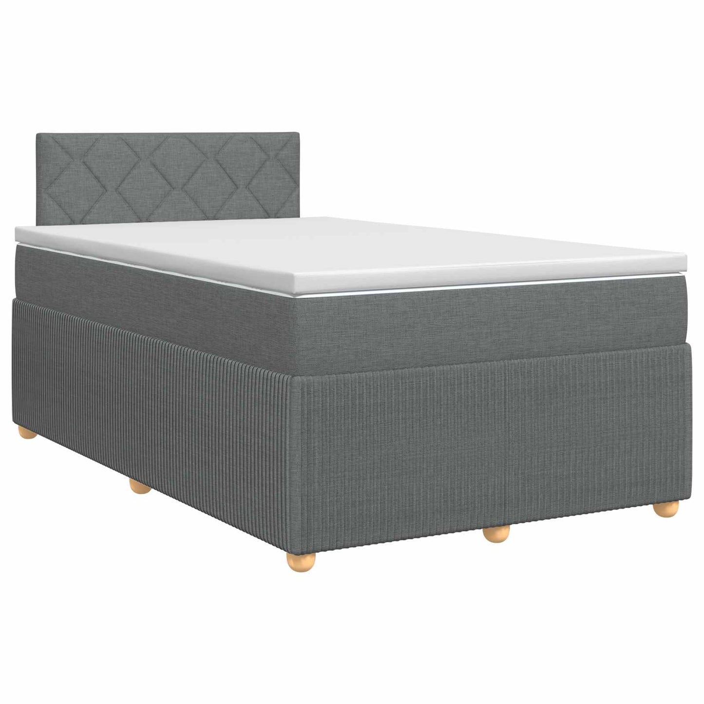 Boxspringbed met matras Donkergrijs 120 x 200 cm Stof