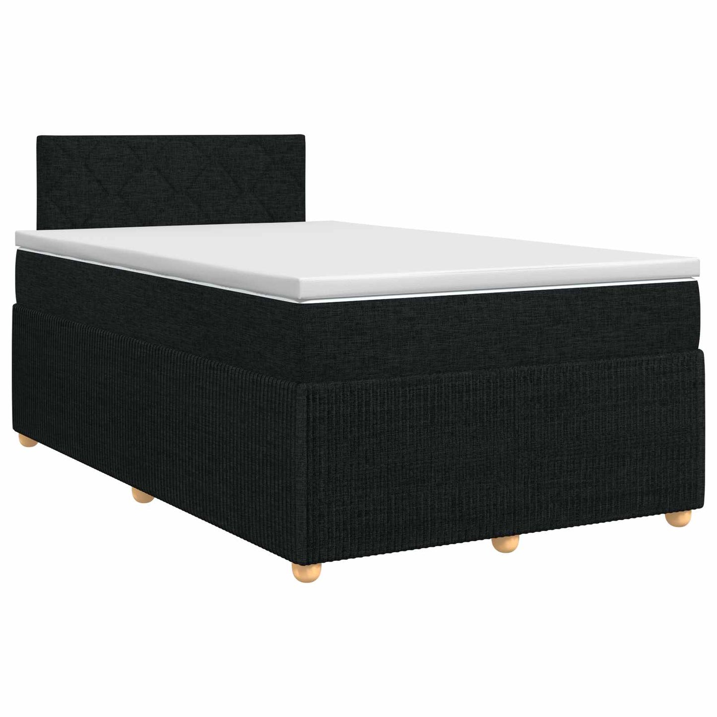 Boxspringbed met matras met hoofdeinde Zwart 120 x 200 cm Stof