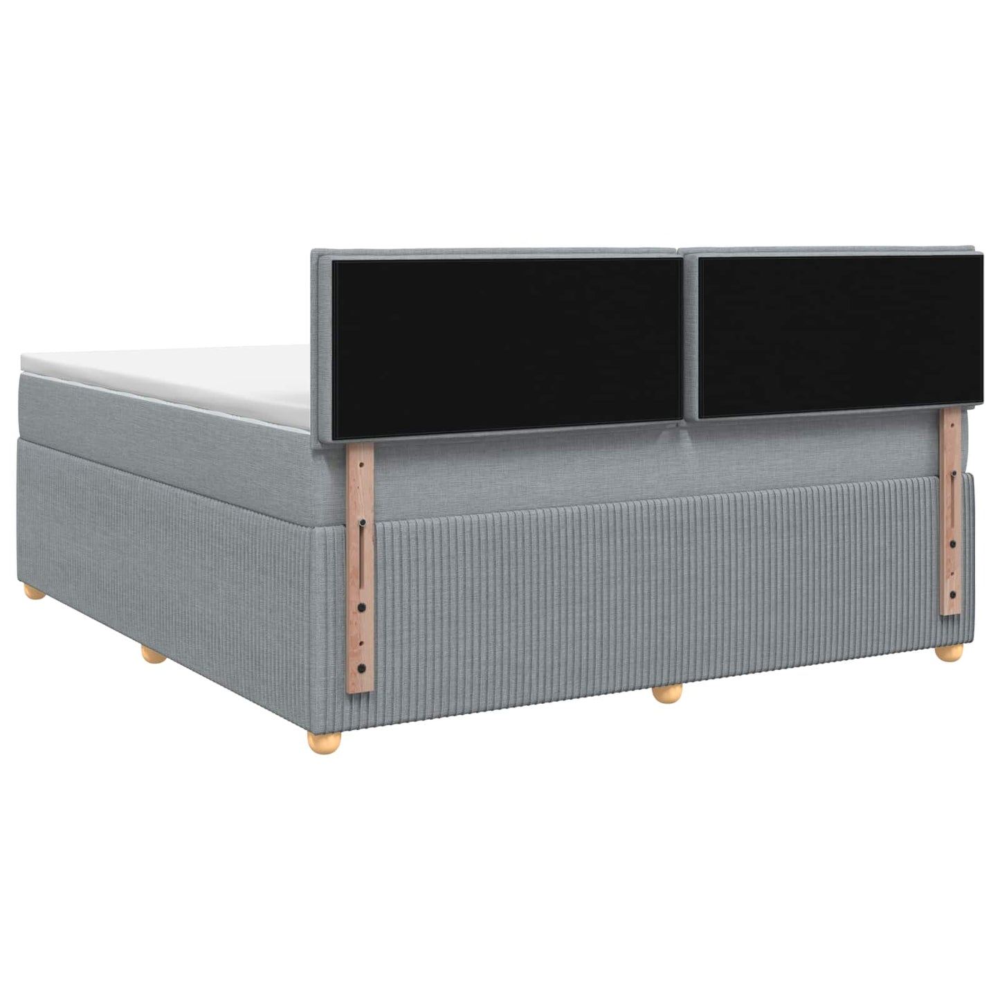 Boxspringbed met matras Lichtgrijs 140 x 190 cm Stof