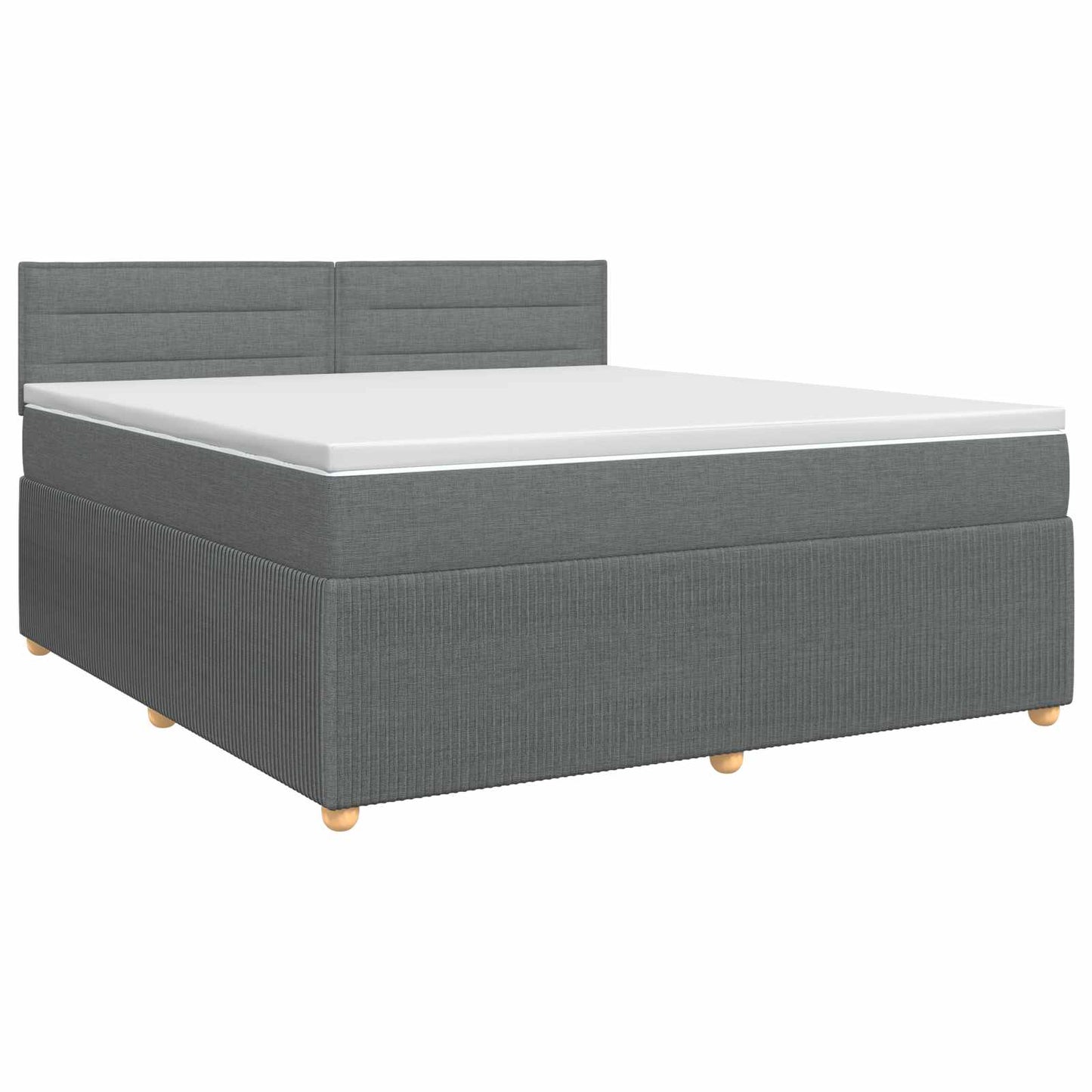 Boxspringbed met matras Donkergrijs 140 x 190 cm Stof