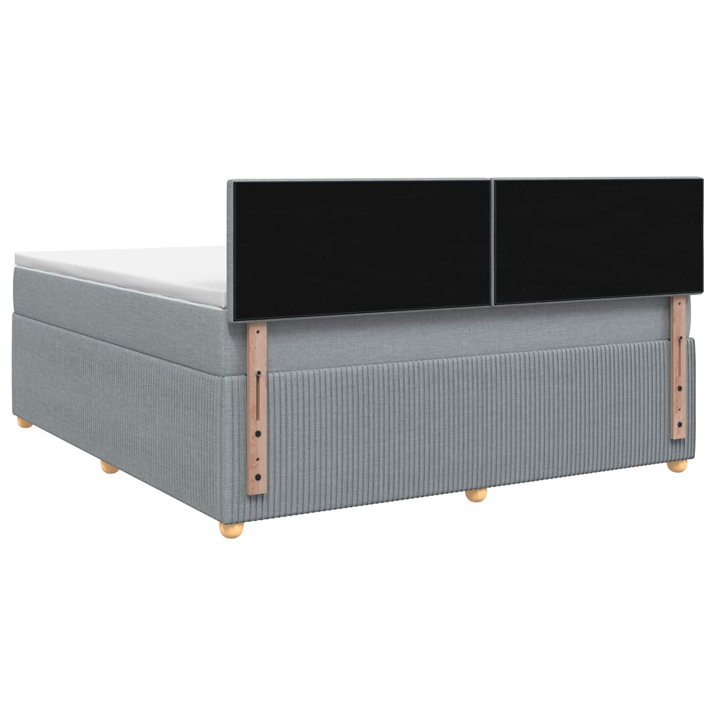 Boxspringbed met matras Lichtgrijs 140 x 190 cm Stof