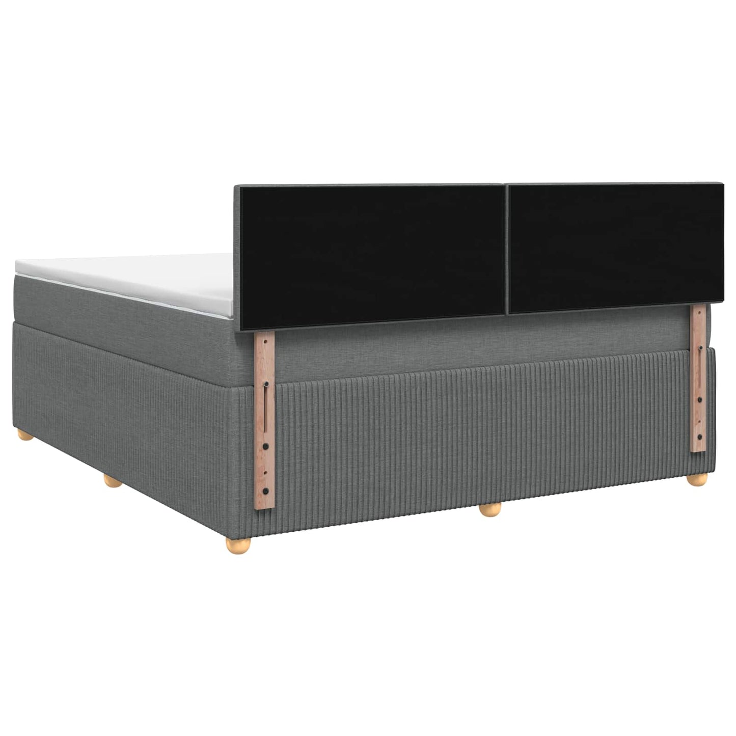 Boxspringbed met matras Donkergrijs 140 x 190 cm Stof