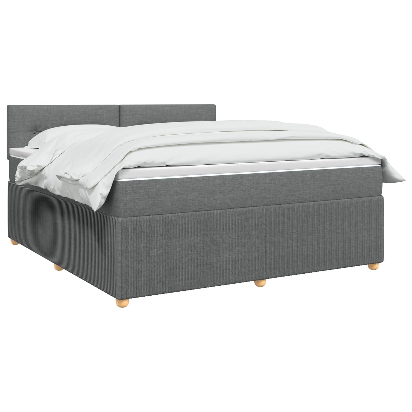 Boxspringbed met matras Donkergrijs 140 x 190 cm Stof