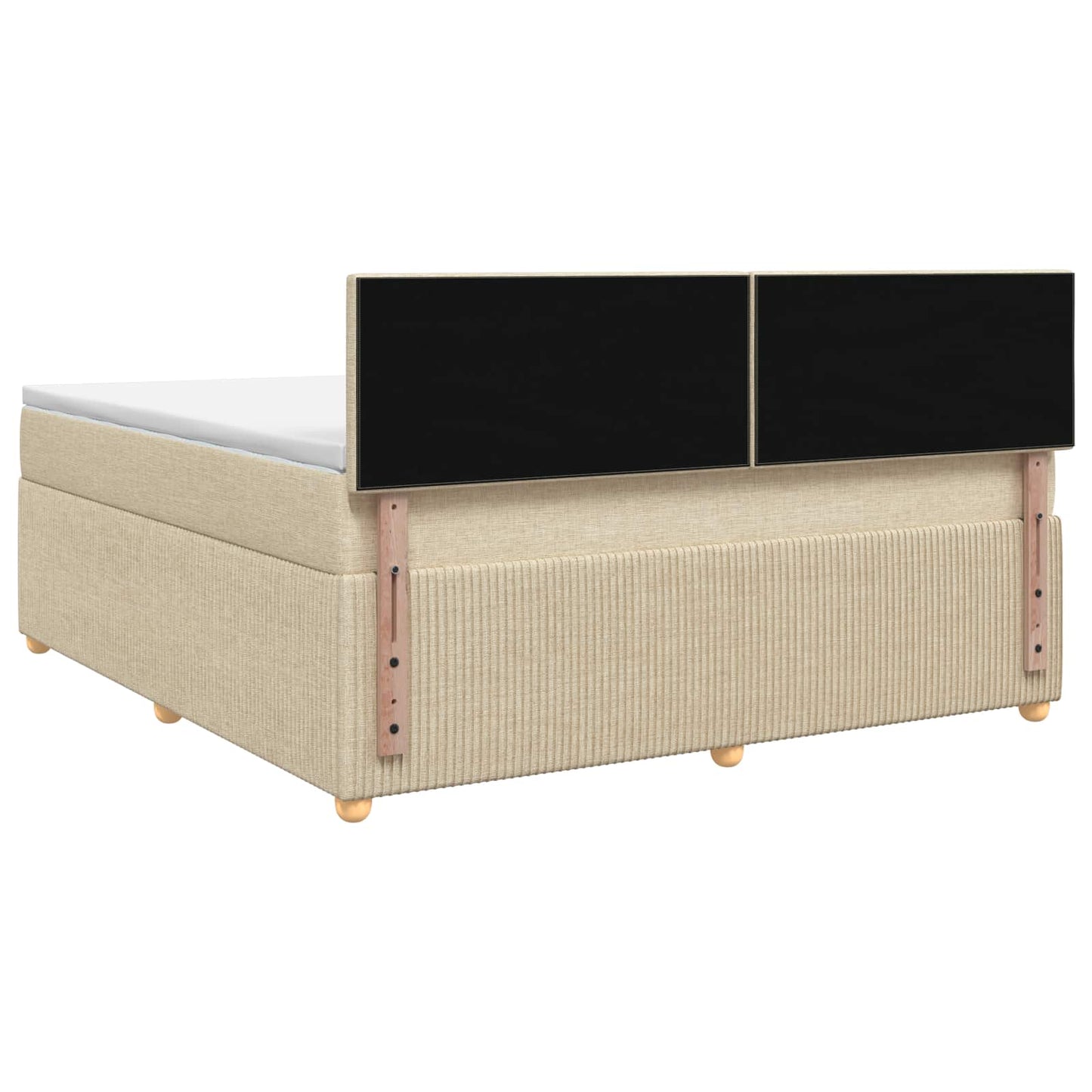 Boxspringbed met matras Crèmekleurig 140 x 190 cm Stof