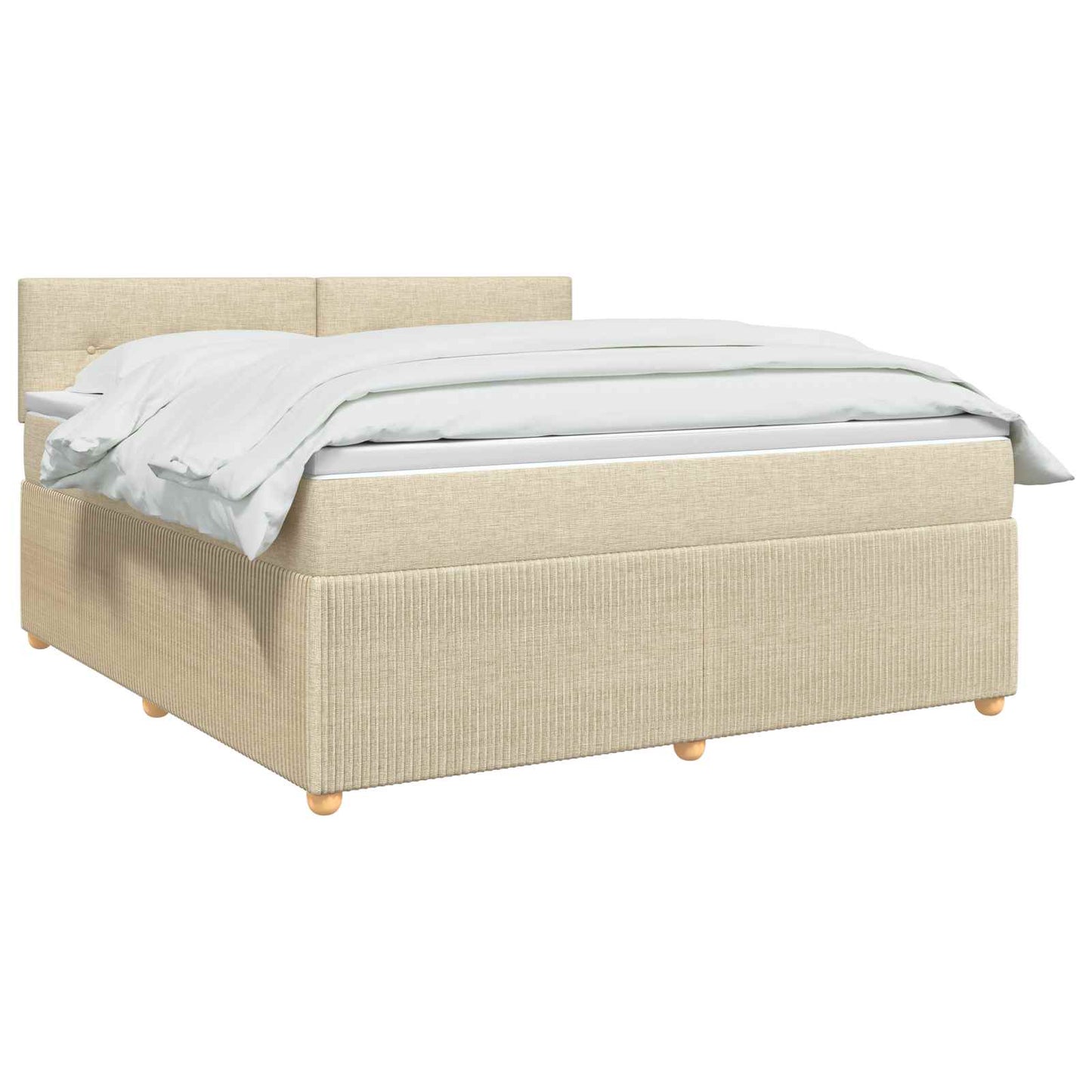 Boxspringbed met matras Crèmekleurig 140 x 190 cm Stof