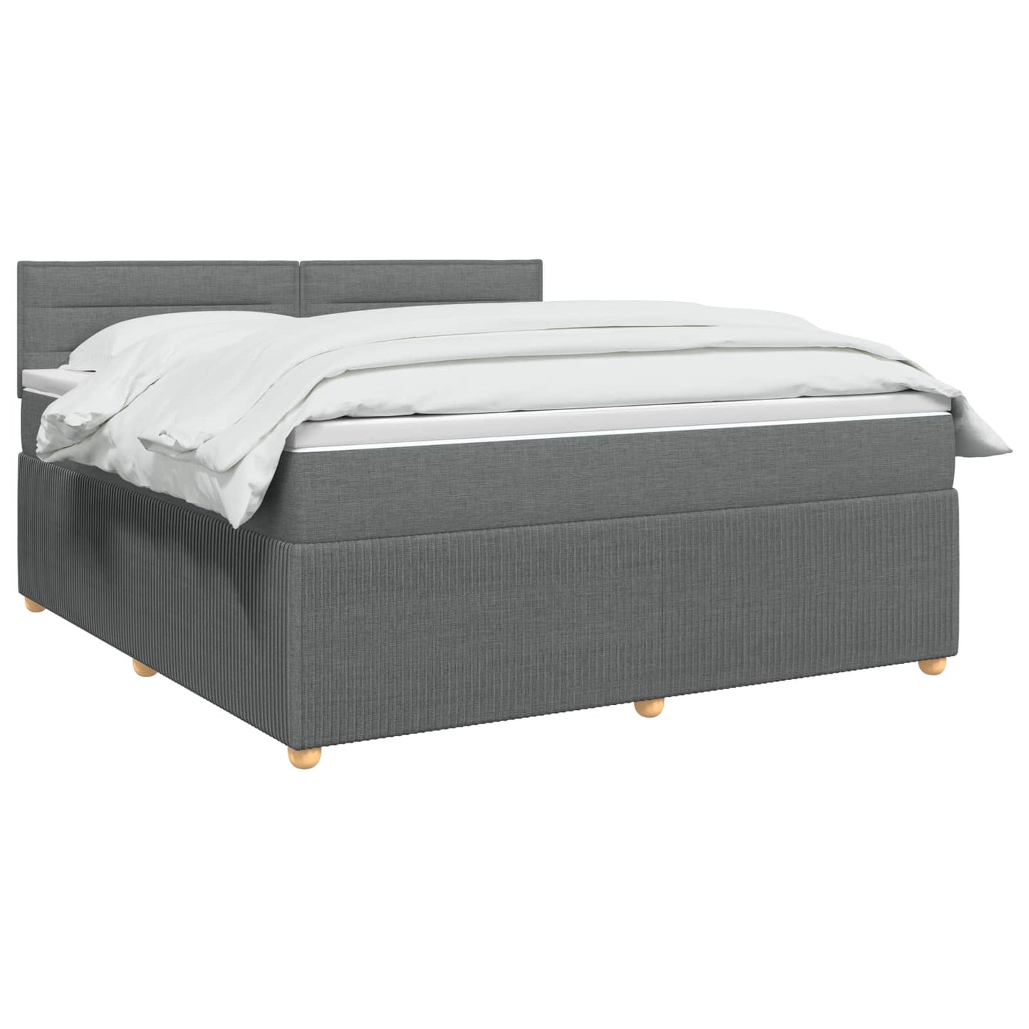 Boxspringbed met matras Donkergrijs 140 x 200 cm Stof