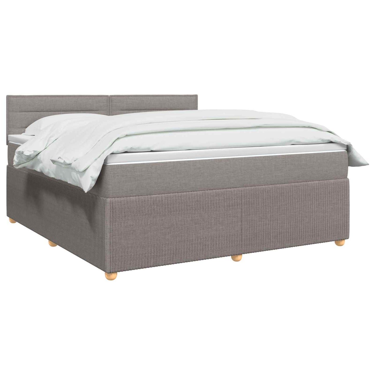 Boxspringbed met matras met hoofdeinde Taupe 140 x 200 cm Stof is nu te koop bij PeponiXL, paradijselijk wonen!
