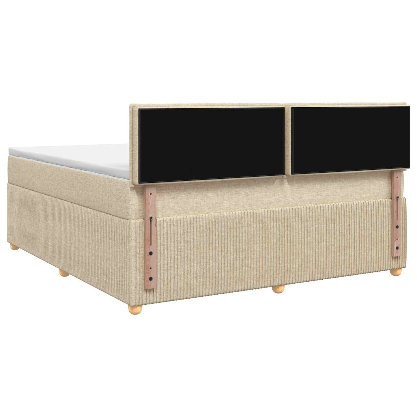 Boxspringbed met matras Crèmekleurig 140 x 200 cm Stof