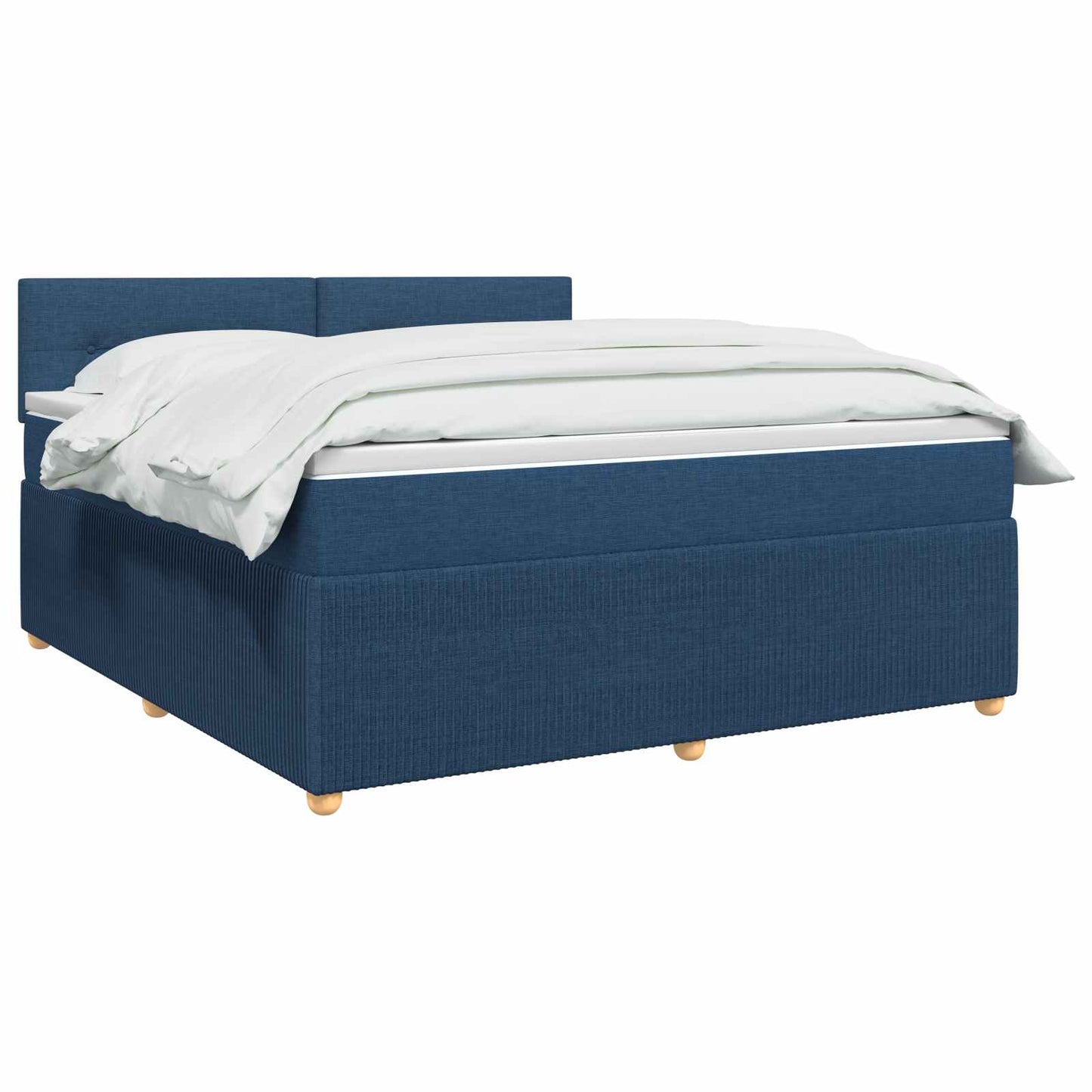 Boxspringbed met matras met hoofdeinde Blauw 140 x 200 cm Stof