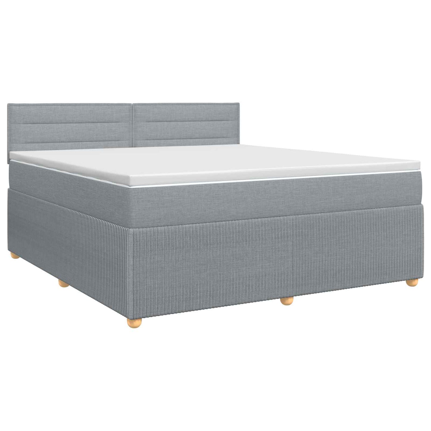 Boxspringbed met matras Lichtgrijs 160 x 200 cm Stof