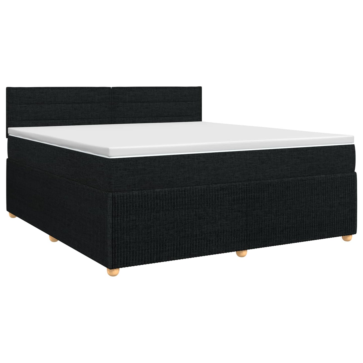 Boxspringbed met matras met hoofdeinde Zwart 160 x 200 cm Stof