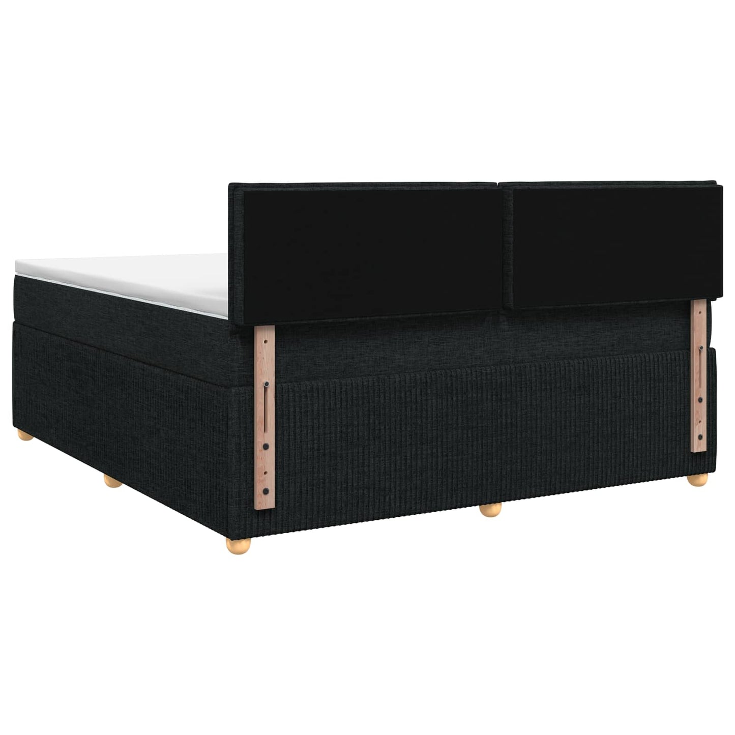 Boxspringbed met matras met hoofdeinde Zwart 160 x 200 cm Stof