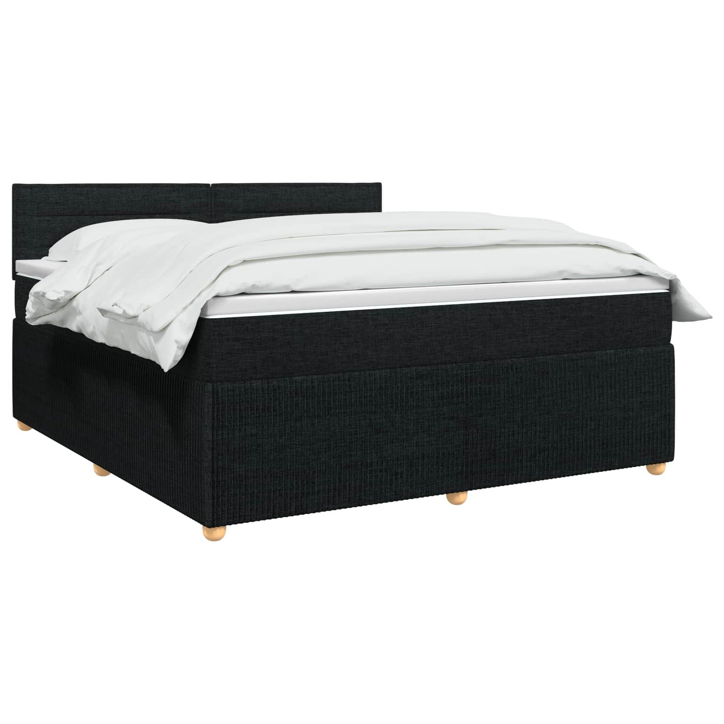 Boxspringbed met matras met hoofdeinde Zwart 160 x 200 cm Stof