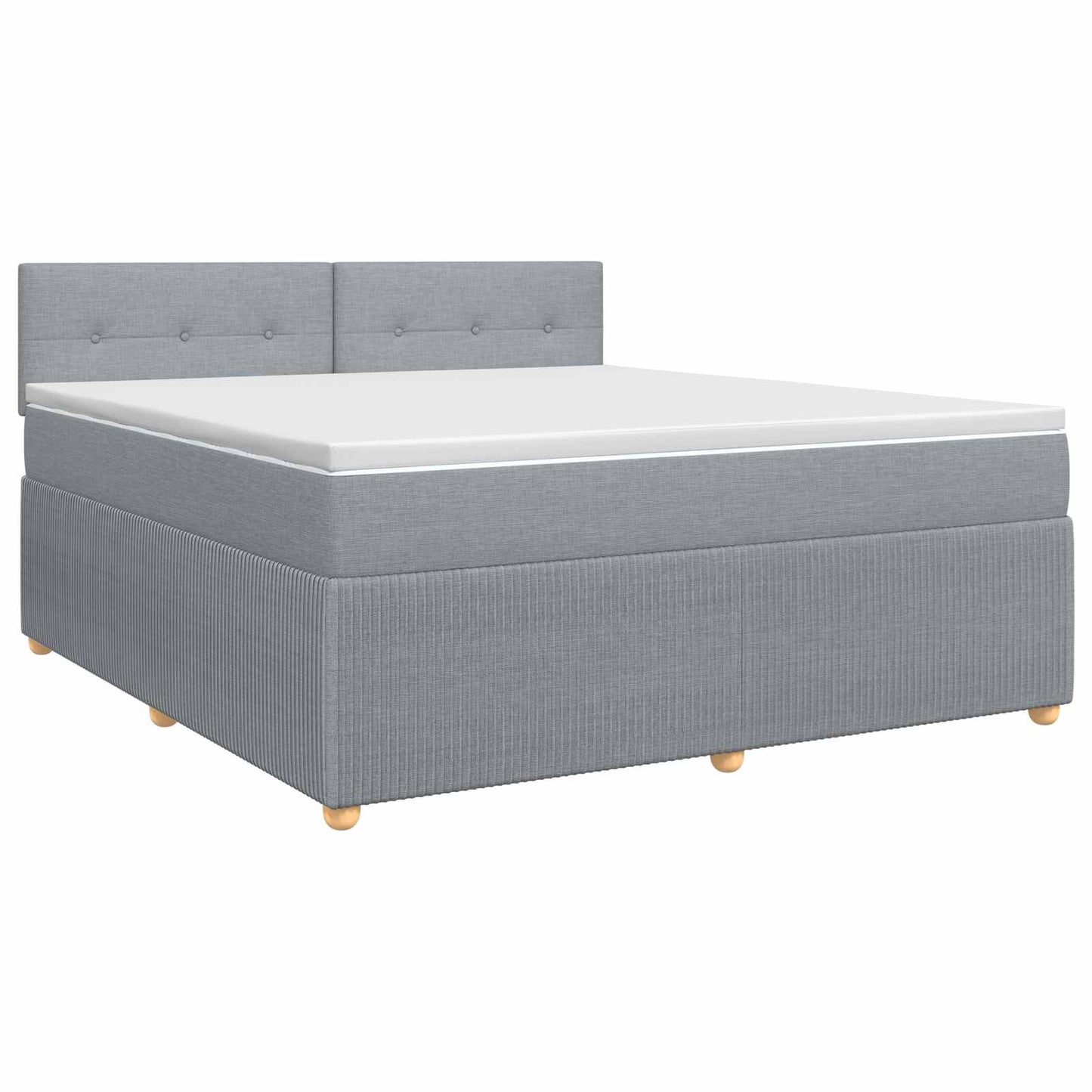 Boxspringbed met matras Lichtgrijs 160 x 200 cm Stof
