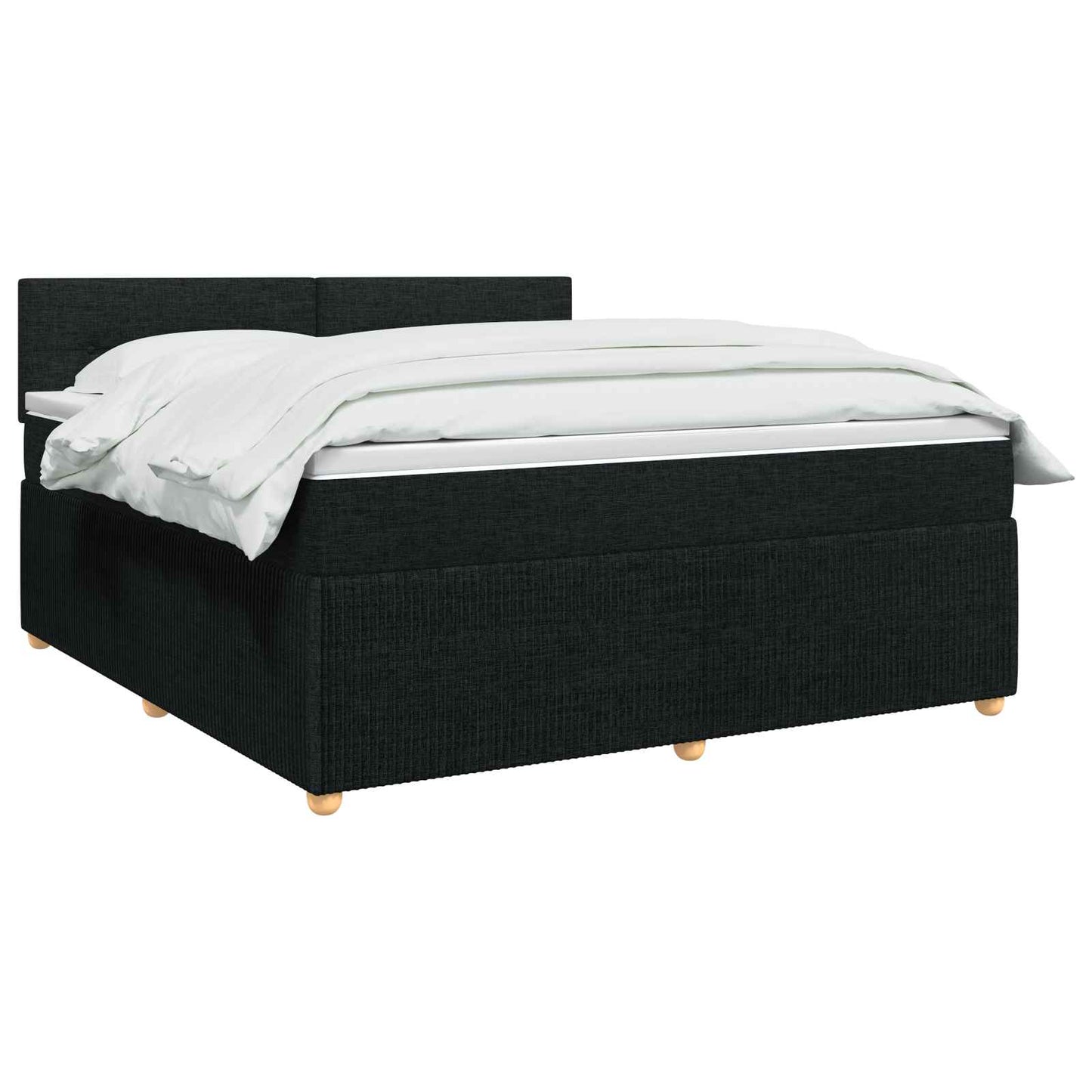 Boxspringbed met matras met hoofdeinde Zwart 160 x 200 cm Stof