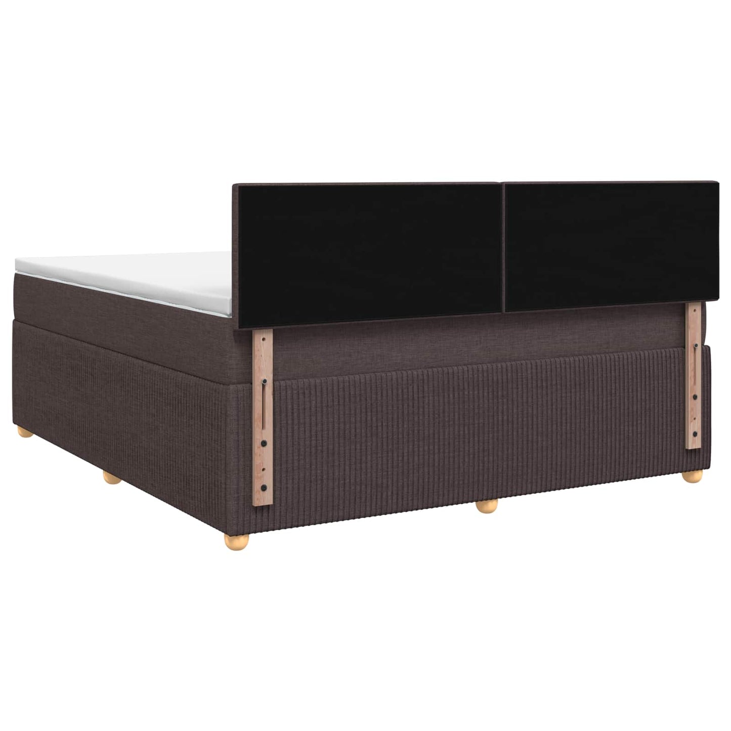 Boxspringbed met matras Donkerbruin 160 x 200 cm Stof