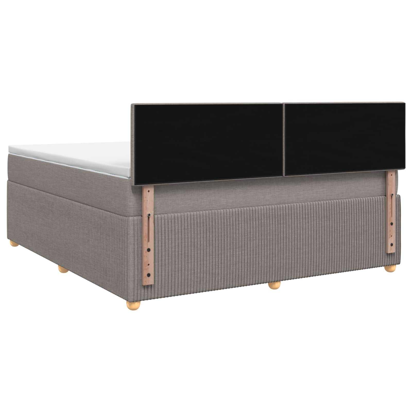 Boxspringbed met matras met hoofdeinde Taupe 160 x 200 cm Stof is nu te koop bij PeponiXL, paradijselijk wonen!