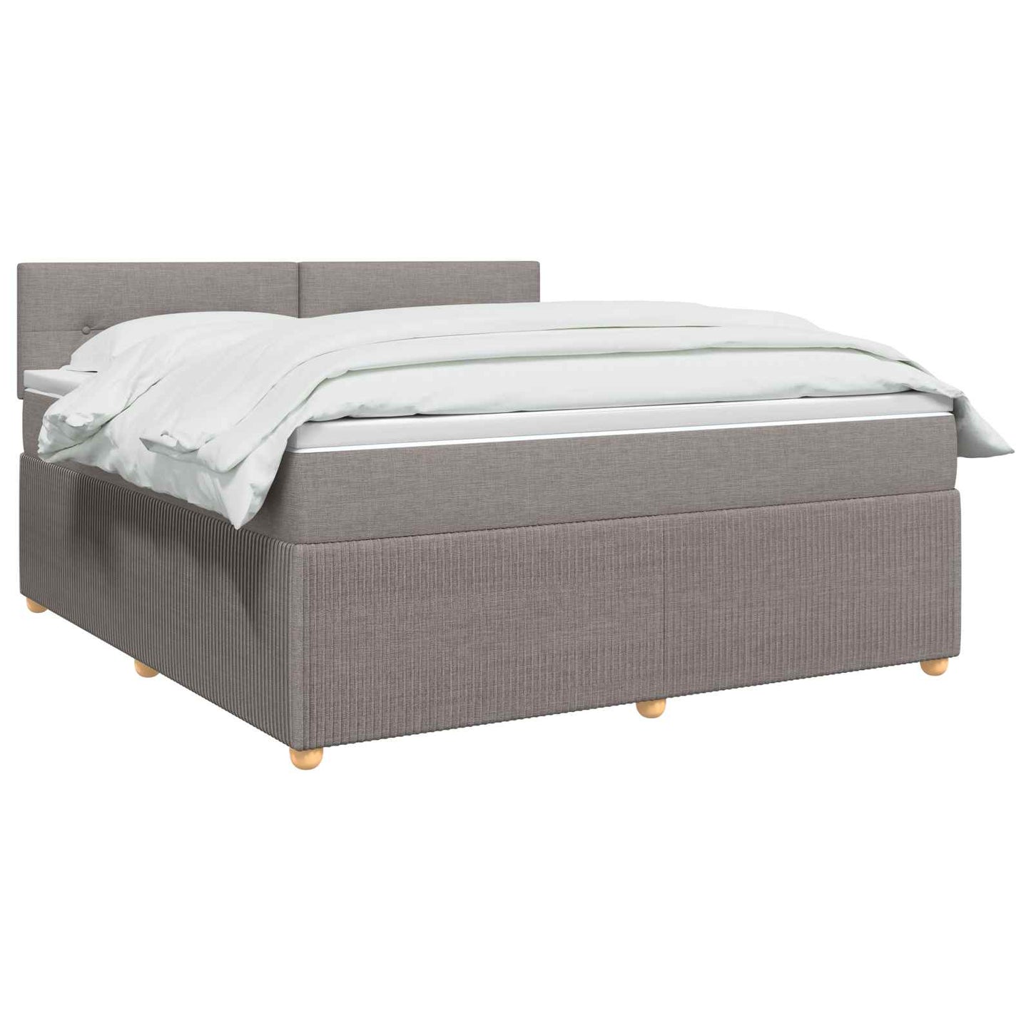 Boxspringbed met matras met hoofdeinde Taupe 160 x 200 cm Stof is nu te koop bij PeponiXL, paradijselijk wonen!