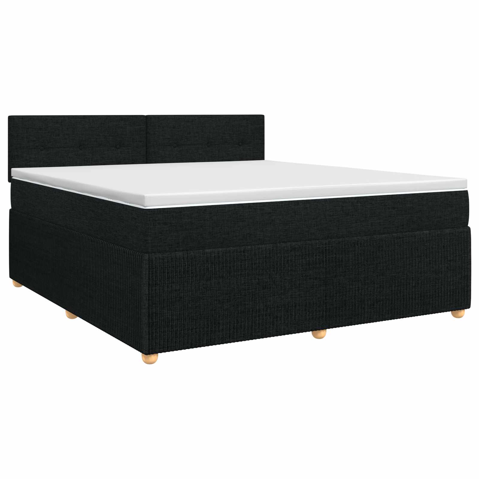 Boxspringbed met matras met hoofdeinde Zwart 180 x 200 cm Stof is nu te koop bij PeponiXL, paradijselijk wonen!
