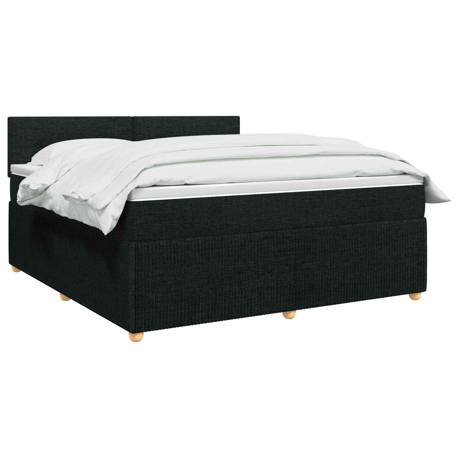 Boxspringbed met matras met hoofdeinde Zwart 180 x 200 cm Stof is nu te koop bij PeponiXL, paradijselijk wonen!