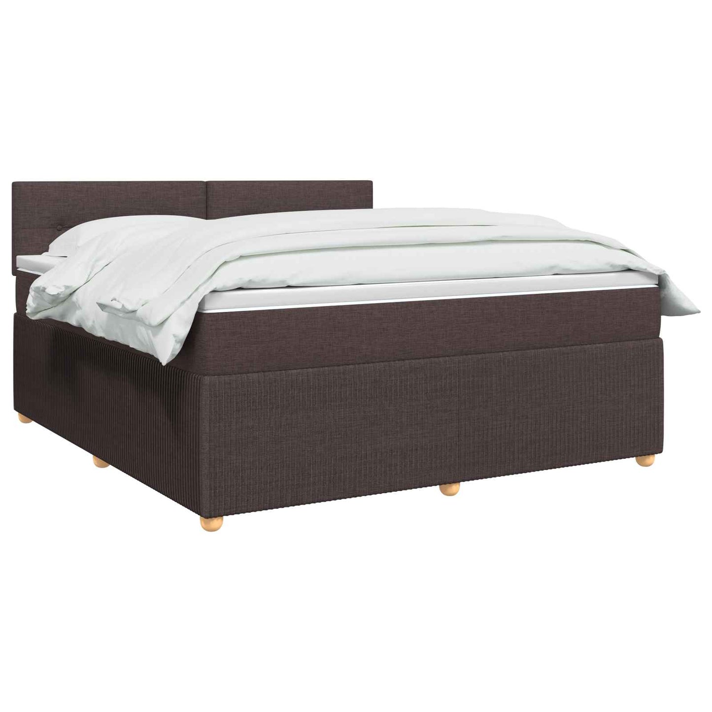 Boxspringbed met matras Donkerbruin 180 x 200 cm Stof