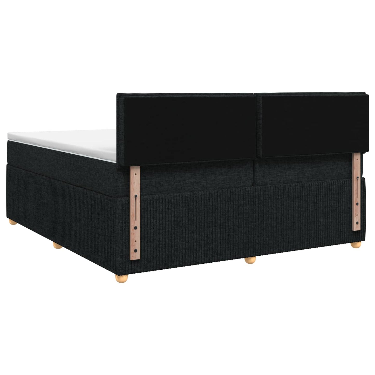 Boxspringbed met matras met hoofdeinde Zwart 200 x 200 cm Stof is nu te koop bij PeponiXL, paradijselijk wonen!