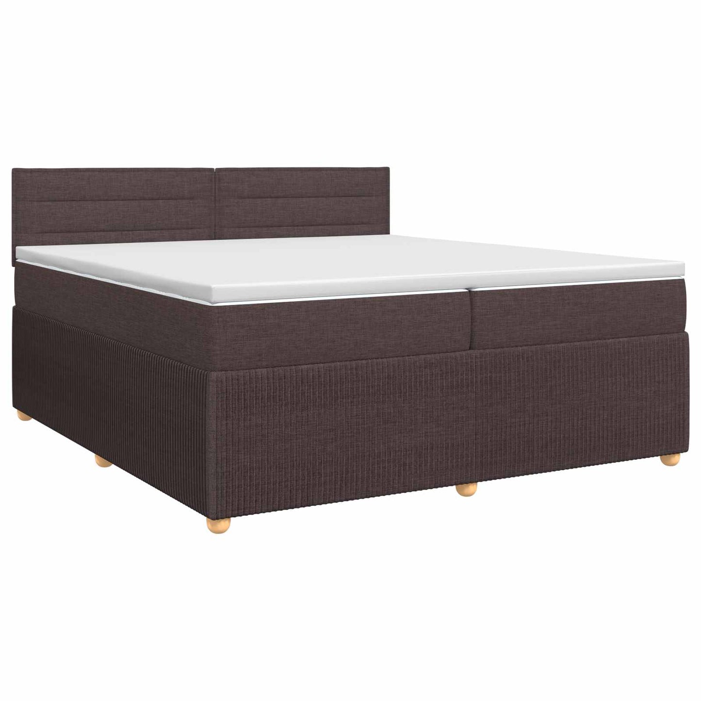 Boxspringbed met matras Donkerbruin 200 x 200 cm Stof