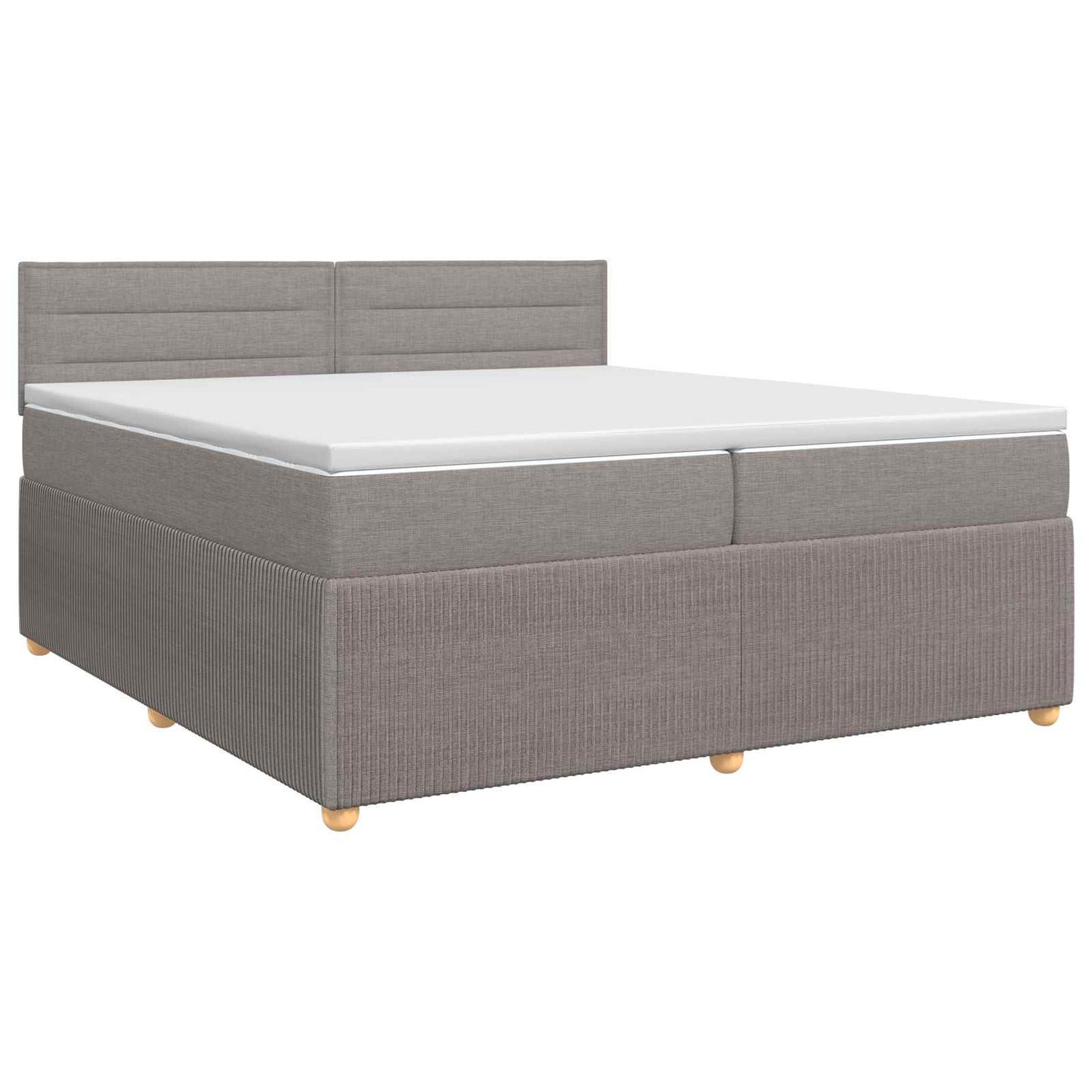 Boxspringbed met matras met hoofdeinde Taupe 200 x 200 cm Stof is nu te koop bij PeponiXL, paradijselijk wonen!