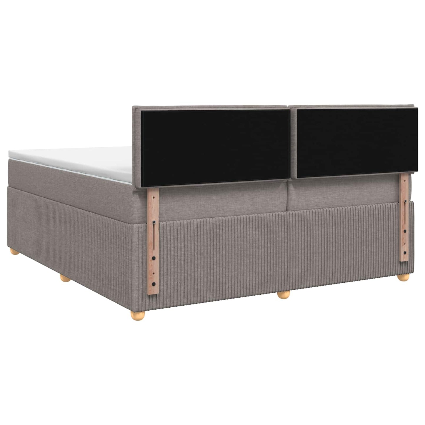 Boxspringbed met matras met hoofdeinde Taupe 200 x 200 cm Stof is nu te koop bij PeponiXL, paradijselijk wonen!