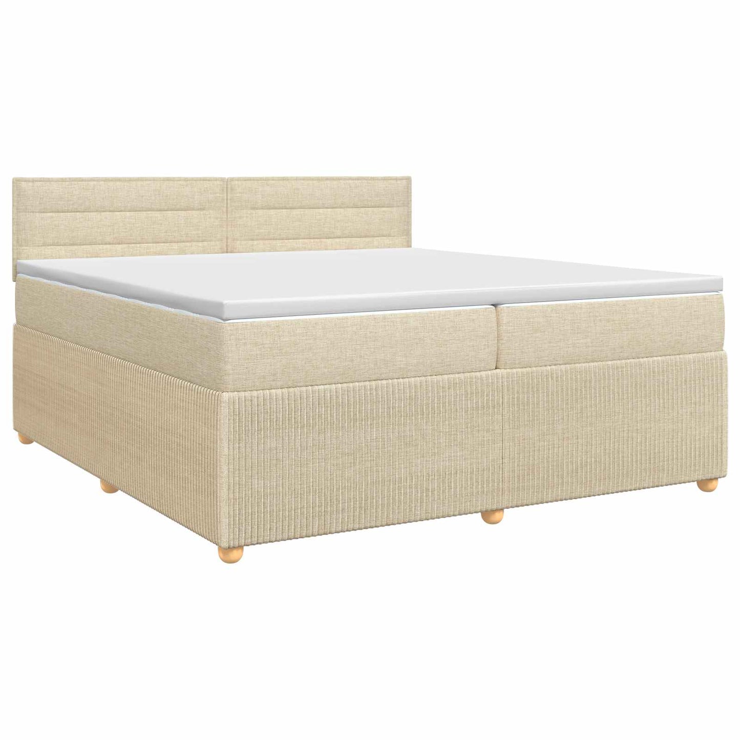 Boxspringbed met matras Crèmekleurig 200 x 200 cm Stof