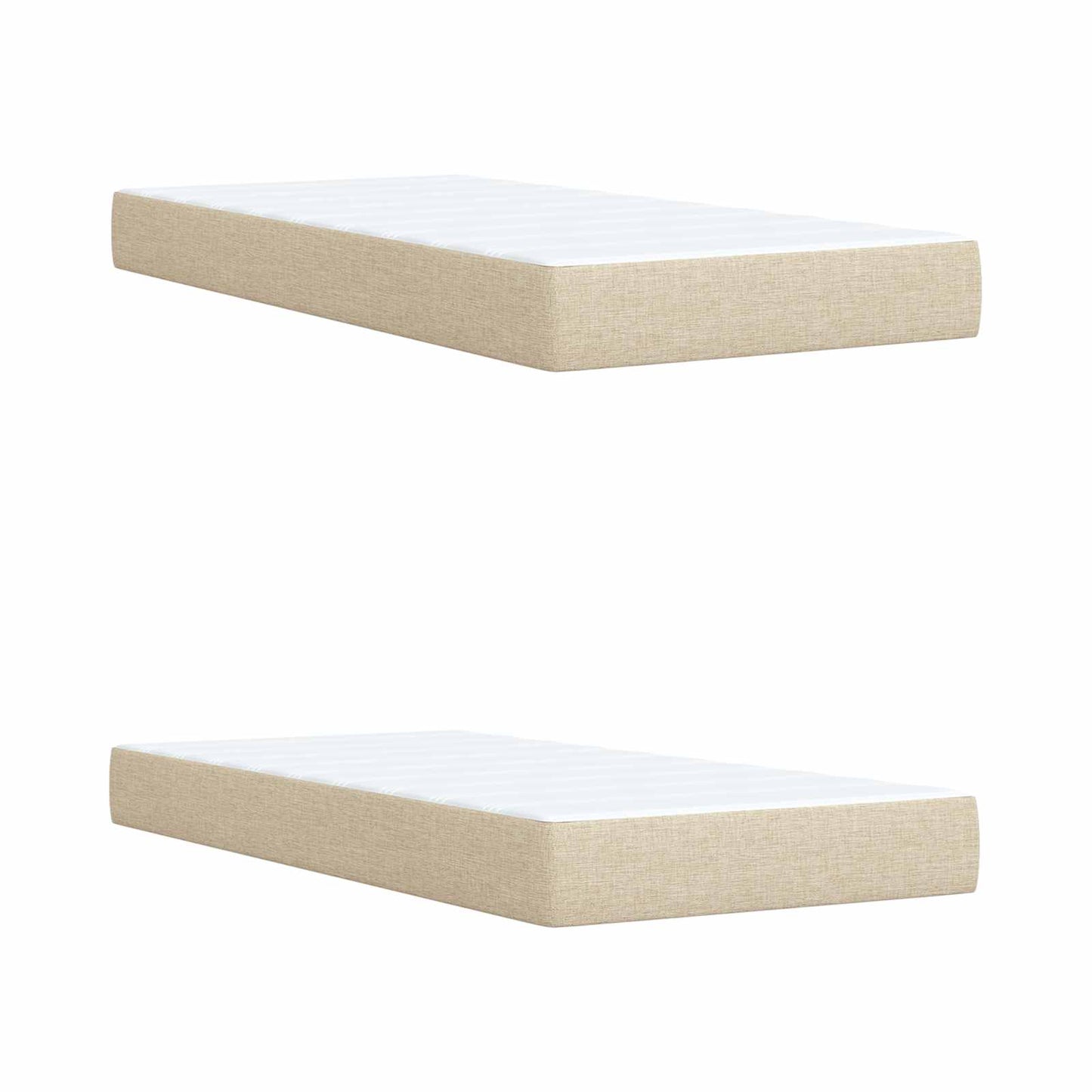 Boxspringbed met matras Crèmekleurig 200 x 200 cm Stof