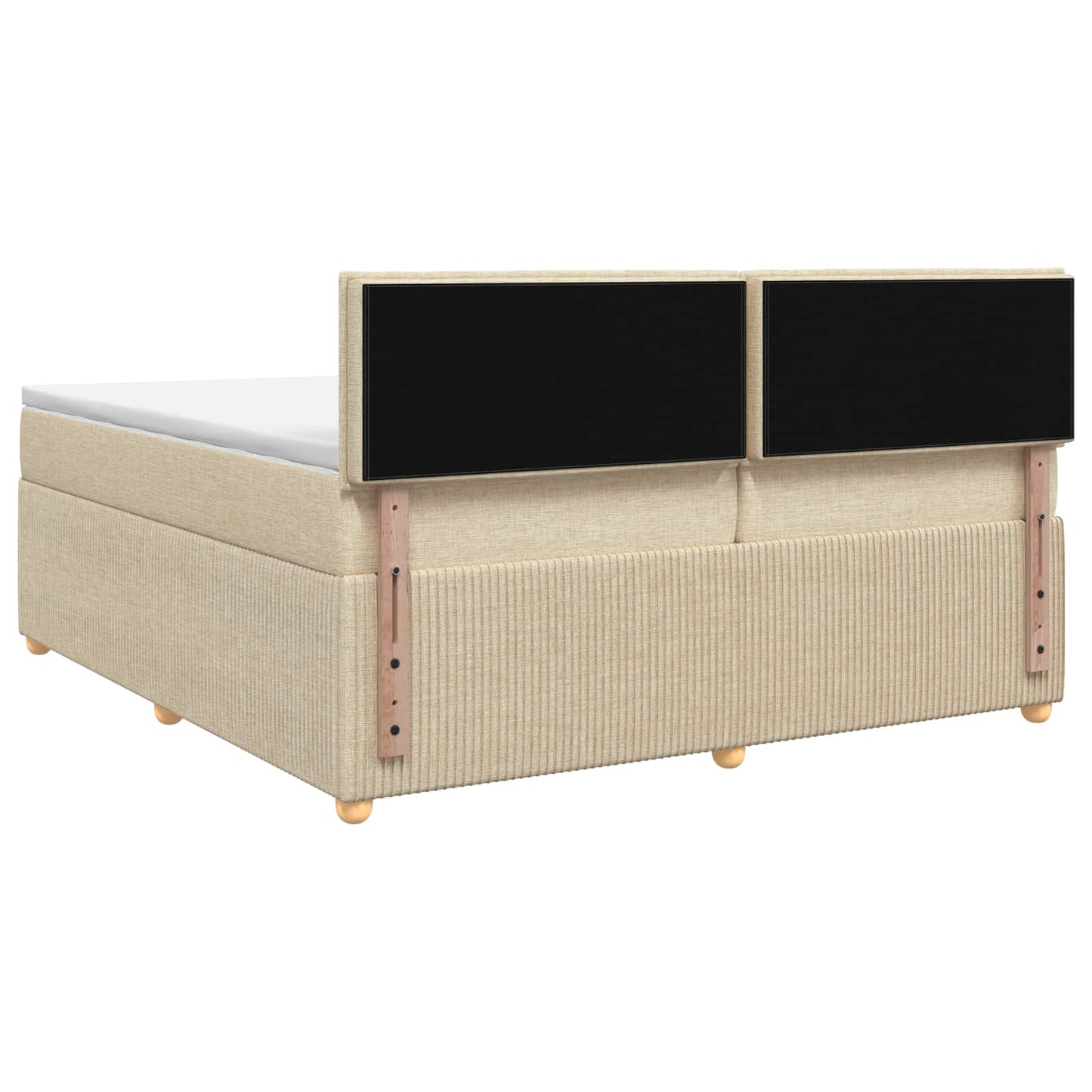 Boxspringbed met matras Crèmekleurig 200 x 200 cm Stof